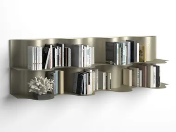 TIDE - Modular floating steel bookcase by Natuzzi Italia - view 2